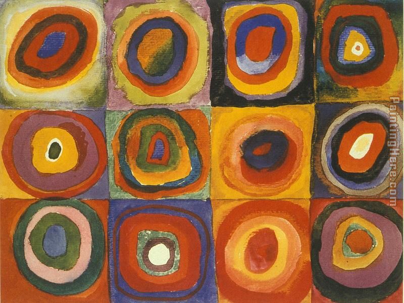 Squares with Concentric painting - Wassily Kandinsky Squares with Concentric art painting